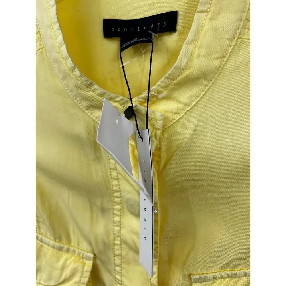 Sanctuary Jacket Womens Lightweight Snap Front‎ Utility Yellow Size M New